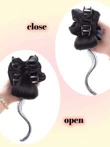 8英寸低马尾假发，带夹子，女士豹纹发带，仿真花苞发型，自然蓬松盘发，假发套装，适合女性