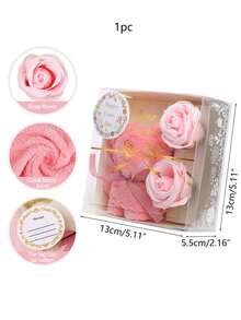 1Set Thanksgiving Gift Towel Bear Gift Box, Exquisite Cute Fashionable Beautiful, Soap Flower Transparent Gift, Suitable For Giving On Various Festivals, Teacher's Day Gift,Mother's Day - Multicolor - View 3