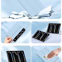 TenYide 可折叠支架平板电脑保护套，防尘/防摔/防震多层防护，兼容 iPad/Galaxy Tab/MatePad/荣耀平板/红米平板/小新平板系列，兼容 iPad A16 2025、Air 11/13 英寸、M2、M3、Pro 11/13 英寸、M4 2024、Air 5/4 10.9 英寸、Air 3 10.5 英寸、第九/八/七代 10.2 英寸、第五/六代 9.7 英寸、Mini 6 - 淺藍色 - 查看 2