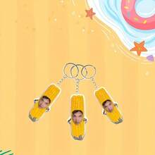 1pc Customizable Photo Pillow Keychain, Personalized Pet Pillow Keychain, Couple Gift, Friend Gift, Anniversary Gift, Unisex - Corn - View 6