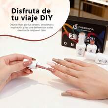 Pack de tres botellas de gel de esmalte de uñas de diferentes colores (15 ml cada una) con una fórmula de larga duración de calidad profesional, compatible con lámparas UV y LED. Proporciona un acabado brillante y firme, ideal para manicura avanzada en el entorno del hogar. Producto especialmente recomendado para adolescentes y adultos interesados en el cuidado de las uñas. También es una gran opción de regalo Cherimoya - Multicolor - Ver 8