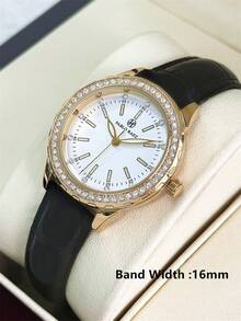 Pablo Raez 1件装 18K金女士腕表 不锈钢奢华石英表 时尚原创 迷人钻石展示 复古女式腕表 金色不褪色 50米防水 柔软皮革表链 休闲青少年腕表 送给女朋友或家人的精美礼物 适合日常生活/工作/派对装饰 毕业典礼 婚礼 生日 母亲节礼物 - 均碼 - 查看 6