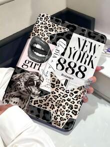 The Pattern Of Leopard-Print Stars Tablet Case Compatible With IPad Air 11-Inch M3 2025 / M2 2024, IPad Air 5th Generation 2022 , IPad (A16) 11 Inch 11th Generation 2025,Compatible With Samsung Galaxy Tab,Kindle Paperwhite 12th Gen 2024, Clear Back ,Fashion Pattern Protective Case,Automatic Sleep And Wake-Up Function, Airbag Protection, Suitable For Gifts And Office Use - Multicolor - View 3