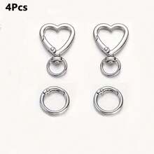 4/6/10个装心形金属钥匙扣 - 耐用开口设计，带旋转扣，抛光表面 | DIY钥匙扣、婚礼回礼、情人节礼物 - 兼容金属绳/线，男女皆宜的时尚钥匙扣配件 - 鑰匙扣 - 查看 8