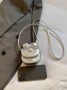 New Bowknot Mini Saddle Bag, Niche Minimalist Fashion Crossbody Bag For Women, Mini Coin Purse & Lipstick Holder, Suitable For Shopping, Wallet, Young Women, College Students, Beginners, White-Collar. Ideal For Office, University, Work, Business, Commuting, Outdoor Activities, Travel And Picnics - Multicolor - View 5