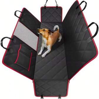 Protector de asiento trasero para perros con ventana de malla, hamaca para asiento trasero de mascotas, se ajusta a la mayoría de los autos, sedanes, camionetas, SUV