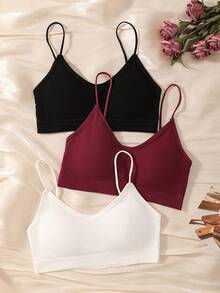 3件装女士透气运动吊带文胸（带胸垫） - 彩色 - 查看 2