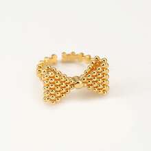 1 件装蝴蝶结女士开口戒指 - 纹理颗粒设计甜美蝴蝶结造型珠宝戒指 - 蝴蝶結開口戒 - 查看 8