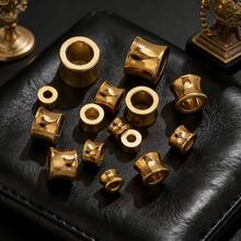 20 Pcs Stainless Steel 18K Gold-Plated Spacer Barrel Beads DIY Bracelet Necklace Bead Accessories Gold Positioning Bead Jewelry Making - Bead - View 5