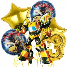 变形金刚金色数字生日气球套装，家居生日派对装饰铝箔气球道具 - 彩色 - 查看 14