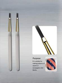 1/2/5/10 Peças Pincéis de Unhas Angulados Planos com Tabuleiro de Damas, Canetas de Pintura com Padrão Geométrico Profissional, Cabos Antiderrapantes, Pontas Anguladas Precisas, Adequado para Contorno, Listras e Aplicação Suave de Gel, Cerdas Sintéticas Duráveis, Ideal para Técnicos de Unhas, Entusiastas de DIY e Estudantes, Ótimo Presente para Natal, Dia dos Namorados, Dia das Mães - Cinza Claro - Visão 5