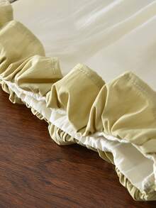 bearleader 2pcs Girls Outfit, Sleeveless Patchwork Top Paired With Solid Color Pants, Casual Wear For Girls Aged 3-7 - 黃色 - 查看 6