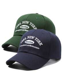 2pcs Unisex Embroidered Couple Baseball Cap, Suitable For All Seasons, Ideal For Casual Outdoor Wear And Holiday Gifts - Multicolor - View 10