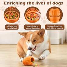 Interactive Dog Toys To Keep Them Busy Dog Frozen Treat Toy To Reduces Anxiety Dogs Puzzle Enrichment Toy For Small Medium Breeds Freezable Fillable Rubber Easy To Clean Orange - trái cam - Xem 3