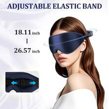 3D Deep Contoured Zero Pressure Sleep Eye Mask For Men Women Blackout Blindfold With Adjustable Strap For Travel Home Nap Blue - Blue - View 6