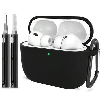 Bestselling Unisex Apple Pro/Pros 3/Pros Pro 2nd/Pods 4 Solid Color Silicone Bluetooth Earphone Protective Case With Cleaning Brush Set
