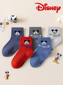 1/5/10 Pairs Disney Mickey Mouse Kids Mid-Calf Socks, Fashionable Winter Comfortable Breathable Student Socks For Daily Wear - Multicolor - View 9