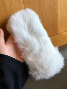 1pc Faux Rabbit Fur Headband, Fluffy Furry Headband, Topless Hat, Retro Wide-Brim Warm Fuzzy Headband, Hair Hoop, Suitable For Spring And Autumn - As Shown - View 6