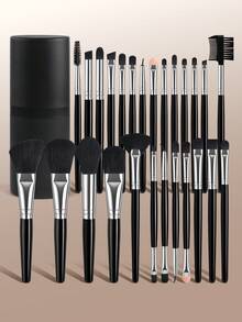 MAANGE Bộ cọ trang điểm chuyên nghiệp 25 món kèm hộp đựng, bao gồm cọ nền, cọ má hồng, cọ phấn mắt, cọ che khuyết điểm, cọ kẻ lông mày, cọ môi, cọ mi, cọ kẻ mắt, cọ highlight, cọ tạo khối, dụng cụ trang điểm, quà tặng cho phụ nữ và bé gái, quà tặng khuyến mãi, bộ cọ trang điểm chuyên nghiệp, bộ trang điểm hoàn chỉnh - màu đen - Xem 11