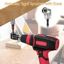 Right Angle Drill Attachment With Multi-Function Bend Screwdriver Bit,105 Degree Right Angle Drill Adapter,1/4" Hex Shank Corner Tool Screw Hub. - 2 計數 - 查看 5