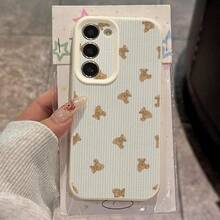 1个TPU软壳可爱泰迪熊条纹图案防震全包手机壳，兼容三星A05s/A12/A13/A14/4G/A15/A21s/A23/A25/A32/5G/A34/A35/A50s/A51/A52/A53/A54/A55/A71/A72/A73/S10/S20FE/S20Ultra/S21Ultra/S22/S22Plus/S23/S24、10C/12C/Note10/11/12/13/ProPlus/Note8/9Pro - 白色 - 查看 2