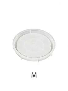 1 pieza Molde de silicona y resina redondo - 3 tamaños (grande/mediano/pequeño) Molde de cemento y concreto, adecuado para hacer bandejas de joyería, bases de macetas, manualidades DIY y decoración del hogar, herramienta de regalo hecho a mano para el Día de San Valentín - Blanco - Ver 7