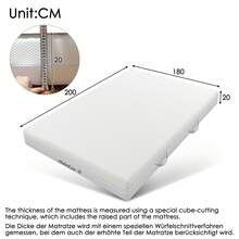 Cold Foam Mattress, 180x200 Cm, 7-Zone Comfort Foam, 20 Cm High, H3, H2, With Handle And Washable Cover, Full Zipper Closure - White - View 10