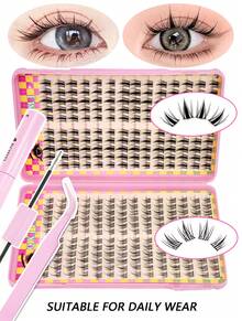 32OPCS/C Curl Cluster Lashes ,Manga Wimper Clusters,Individual Natural Long Synthetic Faux Mink Volume Wispy Short Long Reusable,False Eyelash Clusters Individual Lashes Lash Extensions Lash Clusters,For Home Party, Halloween,Valentine's Day, Traveling, Photoshoot, Festivals Makeup,Christma - 粉色 - 查看 3