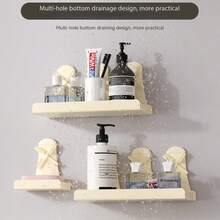 1pc Bathroom Windmill Shelf, Toilet Vanity Storage Rack, Wall Mounted Kitchen Spice Organizer, No Drilling Required - Multicolor - View 8