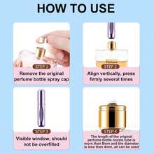 Mini Refillable Perfume Atomizer Set - Portable Travel Spray Bottles (5ml, 5 Pack) - Assorted Colors - Purple Gold Red Green Black - 查看 4
