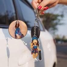 Personalized 2D Style Keychain, Customized Photo Gift, Backpack Pendant, Photo Keychain, Valentine's Day Gift, New Year Gift - Multicolor - View 3