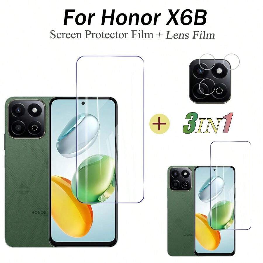 2PCS For Honor X6B Tempered Glass Transparent Film For Honor X6C Screen Protector+Lens Film Screen Protection Essentials, Applicable To Daily Shield, Office, Home Daily Shield Office Home Phone Screen Protector Phone Accessories Waterproof Shockproof Anti-Fall Scratch Resistant - Clear - View 1