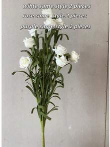 1 pieza/3 piezas Flores de rosa artificiales, decoración del hogar, regalo para el Día de San Valentín, cumpleaños, graduación - Blanco - Ver 15