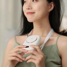 ViSSKO 1pc 2000mAh USB recarregável mini ventilador portátil, 3 níveis de velocidade do vento, design compacto pequeno para uso externo, pode ser pendurado no pescoço, cintura ou colocado na mesa