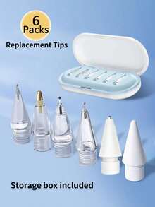 Puntas de repuesto para Apple Pencil Pro, mejoradas para Apple Pencil de 2da/1ra generación, lápiz digital USB-C y Crayon, control preciso, puntas duraderas, incluye estuche para puntas - Multicolor - Ver 10