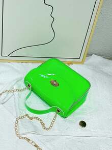 1pc Girl's Patent Leather Crossbody Bag & Coin Purse, Fluorescent Leather Surface, Fashionable Yet Playful, Great Gift - Multicolor - View 8