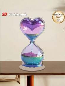 1个2D平面旋转心形漏斗装饰品 - 亚克力现代3D摆件，流动心形，不对称桌面摆件，适合婚礼、周年纪念、情人节礼物、装饰用途 - 彩色 - 查看 4