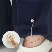 2pcs Adjustable Magnetic Pant Clips And Cuff Buttons - Durable Alloy Material, Detachable Hem Clips For Pants And T-Shirts, Seamless Fixing Accessory, Waist Belt Tightener