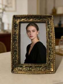 1个复古金色树脂相框，暖金色家居桌面装饰相框，可横放或竖放，适用于卧室、书房、办公桌照片装饰 - 彩色 - 查看 11