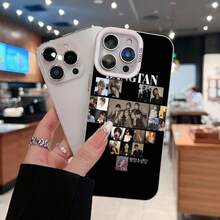 Imagen de  con fotos de sus miembros perfectamente organizadas. Esta elegante funda es compatible con iPhone 17, 16, 15, 14 Pro Max, 13, 12, 11, XR y XS Plus. Fabricada en TPU flexible, resistente a golpes y arañazos, ofrece una excelente protección contra caídas y un agarre cómodo. Es un regalo ideal para familiares, amigos y seres queridos, y una opción perfecta para festivales. - Plateado - Ver 3