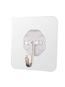 1/4pcs Square Adhesive Hooks, Wall-Mounted No Drill Towel Hooks, Hanger Hooks, Shower Clothes Rack, Home & Apartment Essential, Bathroom Kitchen Organizer And Storage - Please Choose - View 9