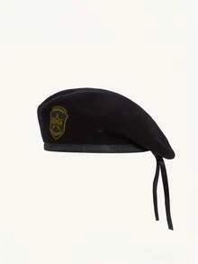 1 peça de chapéu militar masculino para uso externo com acabamento em couro, boina casual com proteção solar, tamanho ajustável, material 100% poliéster, adequado para todas as estações. - Boinas - Ver 6