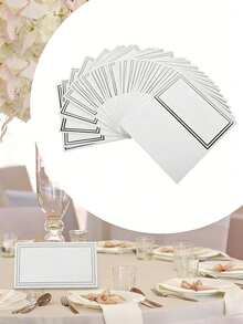 10/50pcs Silver Foil Printed Table Number Cards, Silver Hot Stamping Wedding Table Number Cards, Suitable For Wedding/Birthday/Graduation Season, Summer Events, With Blessing Message - Silver - View 5