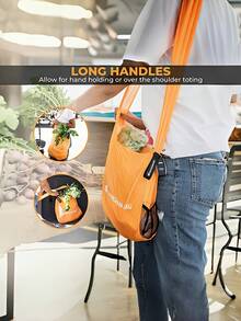 1pc Large Capacity Foldable Reusable Shopping Bag - Ultra-Portable With Convenient Storage Case, Space-Saving Disc Design, And Rolls Up Compactly For Travel, Shopping, And Daily Errands