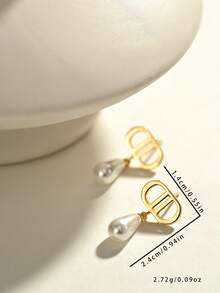 18K镀金优雅可爱铜耳环，适合日常佩戴和聚会场合 - 金色 - 查看 4