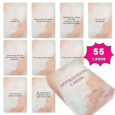 55pcs Affirmation Cards - Listen To Your Soul, Fun Tabletop Game
