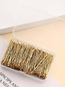 150pcs Flat Hair Clips, Suitable For Everyday Wear - Gold - View 1