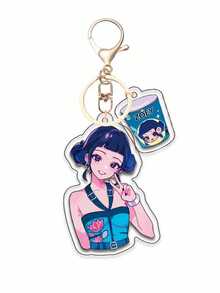 K-POP "Witch Hunter" Anime Acrylic Keychain Set Includes 1 Mini Tag, Cute Cartoon Character Plush Backpack Charm, K-Pop Style Fan Merchandise, And 1 Collectible Heart-Shaped Hand Gesture Accessory. It Is The Perfect Surprise Gift For Birthdays, Valentine's Day, Easter, Christmas, And Graduation Seasons. - Multicolor - View 8