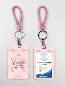 1pc ABS Pink Rope Cherry Bow Pattern Fashion Keychain Pendant, Bag Charm, Student Bus Protector - Multicolor - View 10