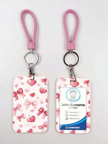 1个ABS材质花朵蝴蝶结造型钥匙扣吊坠，可作包包挂饰、证件/卡片夹，四季皆宜 - 彩色 - 查看 4